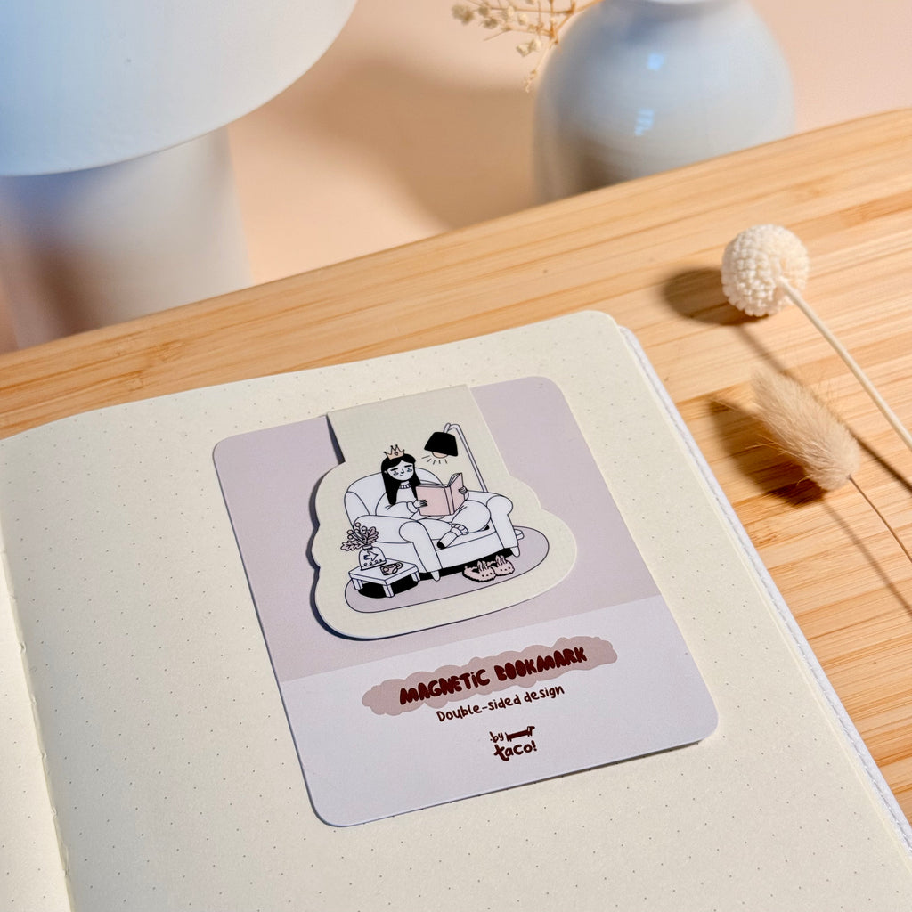 Lina & Taco Reading - Magnetic Bookmark