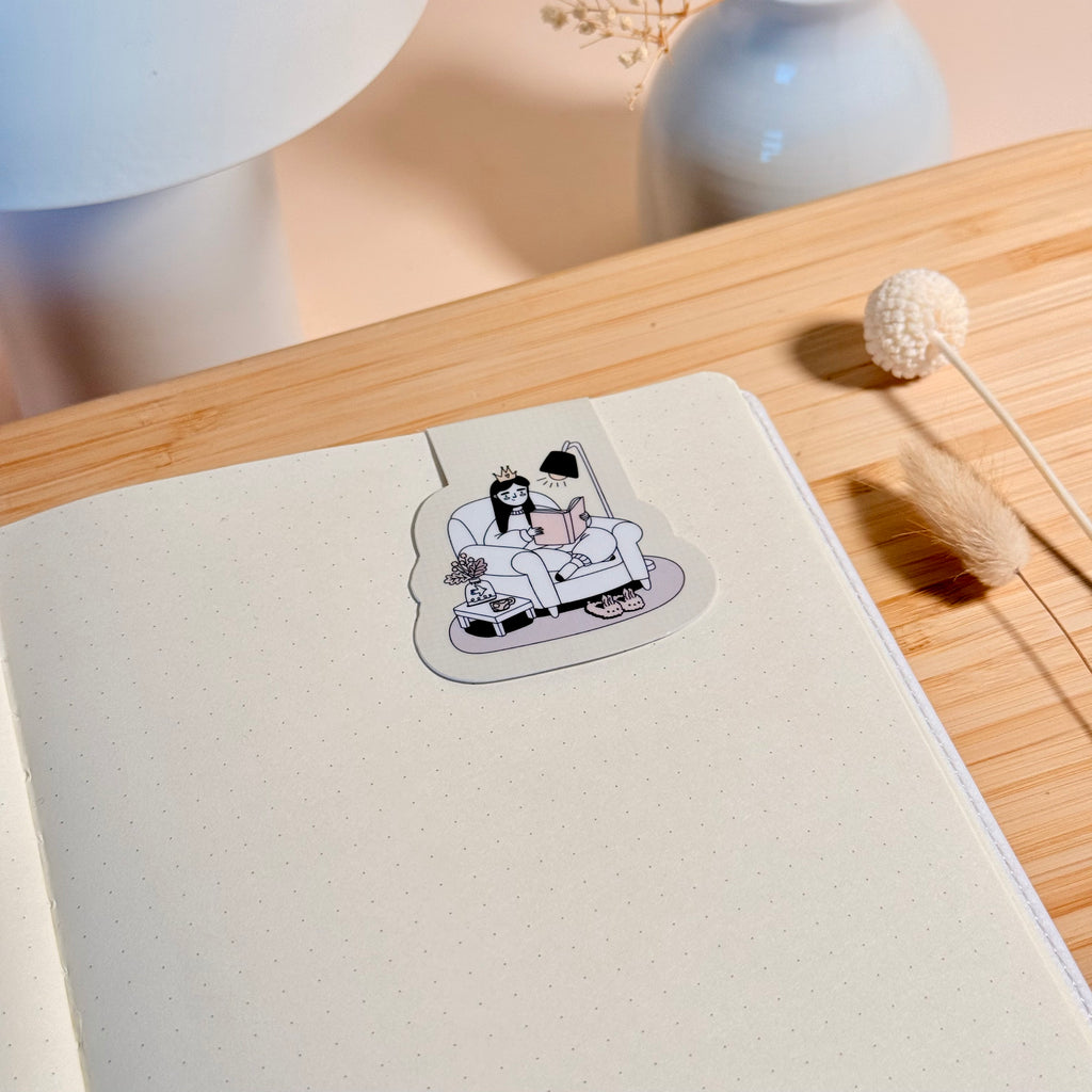 Lina & Taco Reading - Magnetic Bookmark