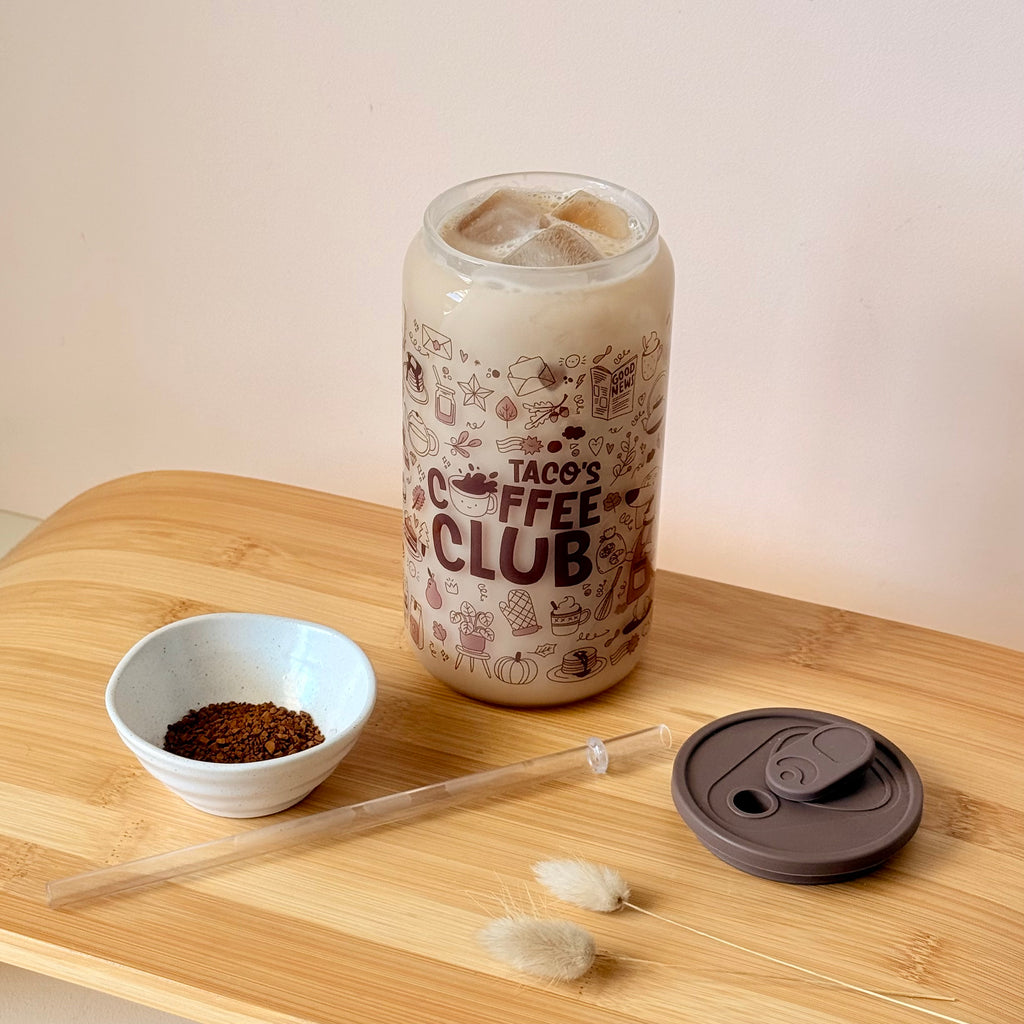 Taco's Coffee Club Glass Can