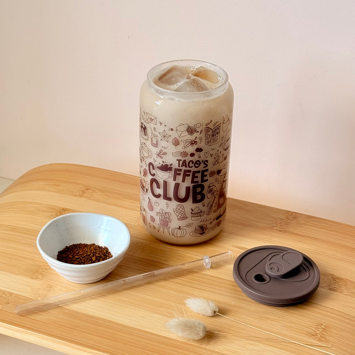 Taco's Coffee Club Glass Can