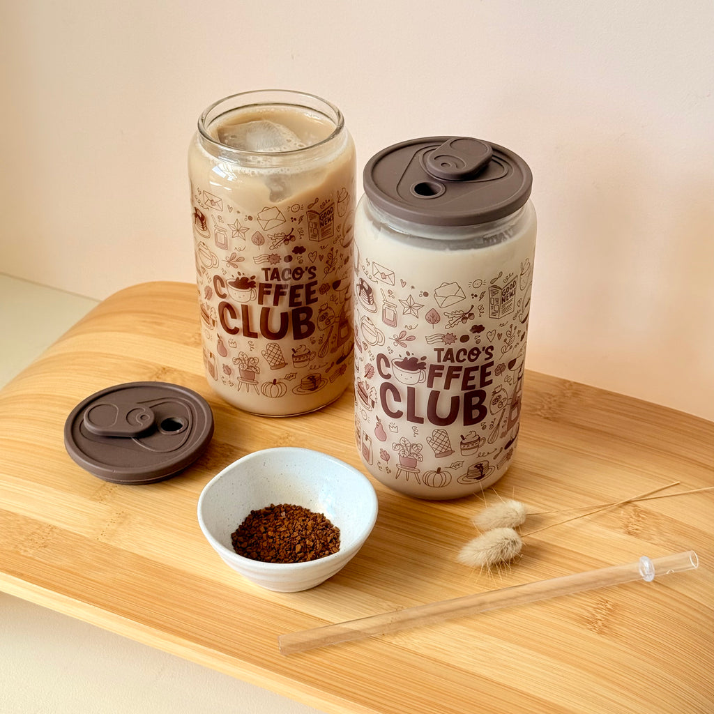 Taco's Coffee Club Glass Can