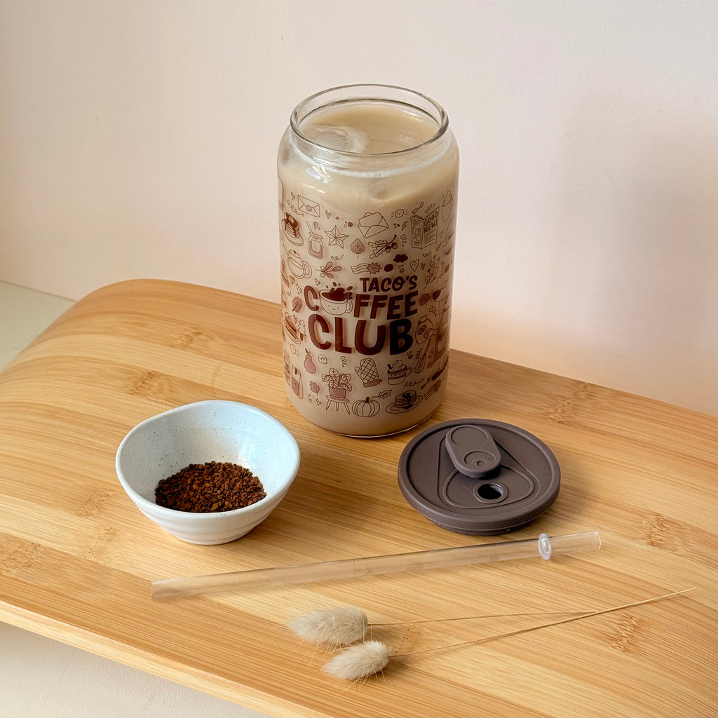 Taco's Coffee Club Glass Can
