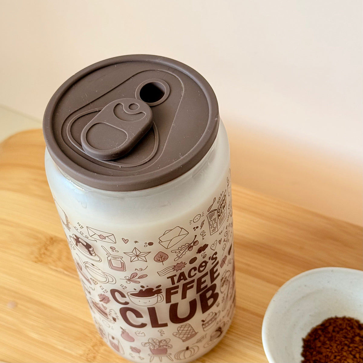 Taco's Coffee Club Glass Can