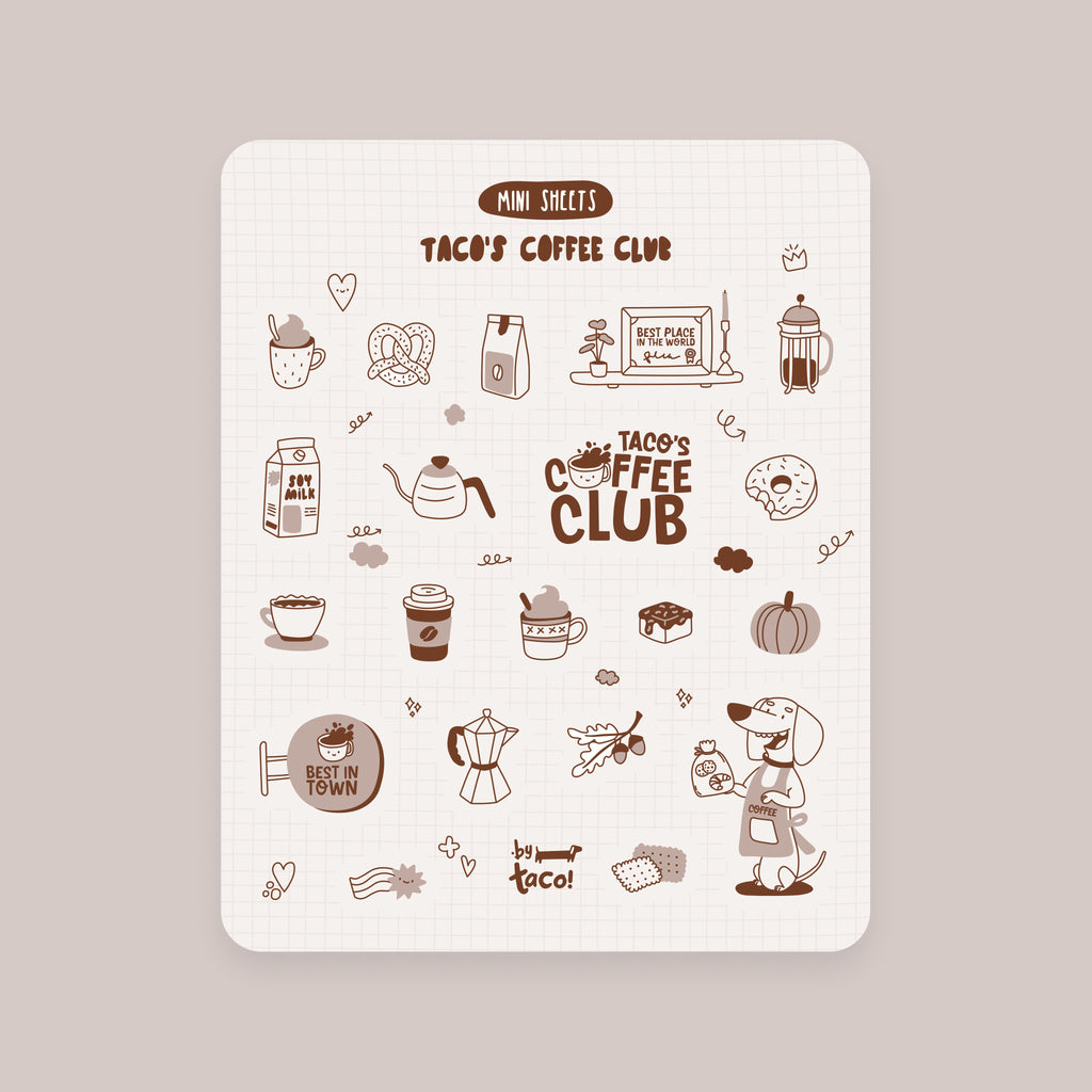 Taco's Coffee Club - Sticker Sheet