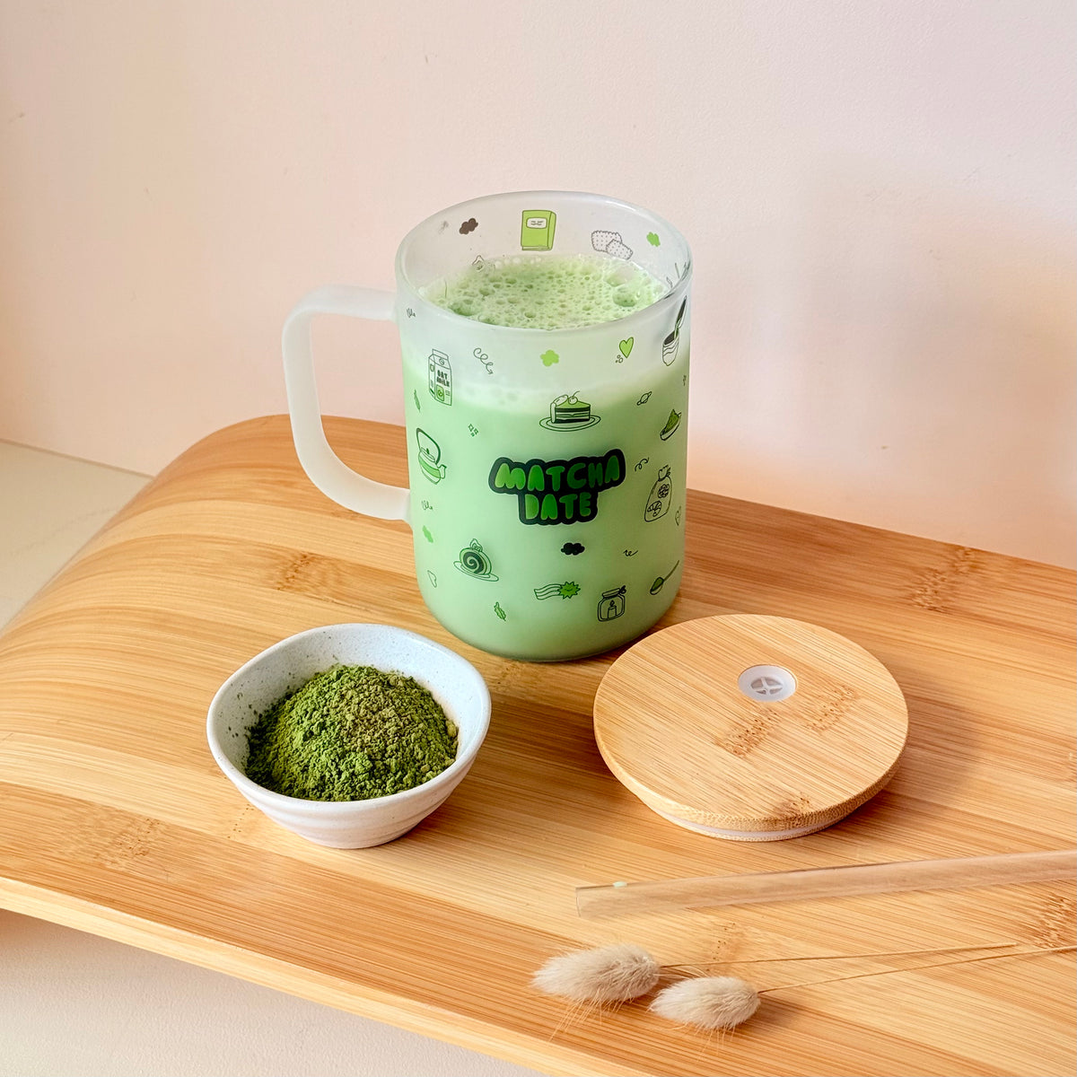 Mug + Bamboo Lid - Matcha Date