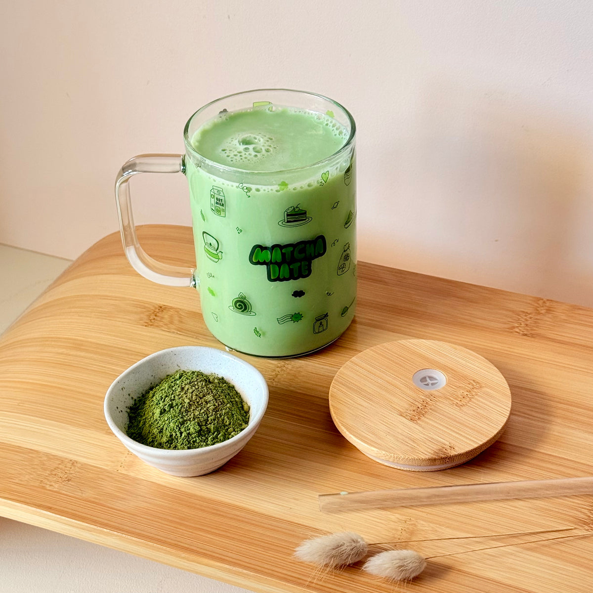 Mug + Bamboo Lid - Matcha Date