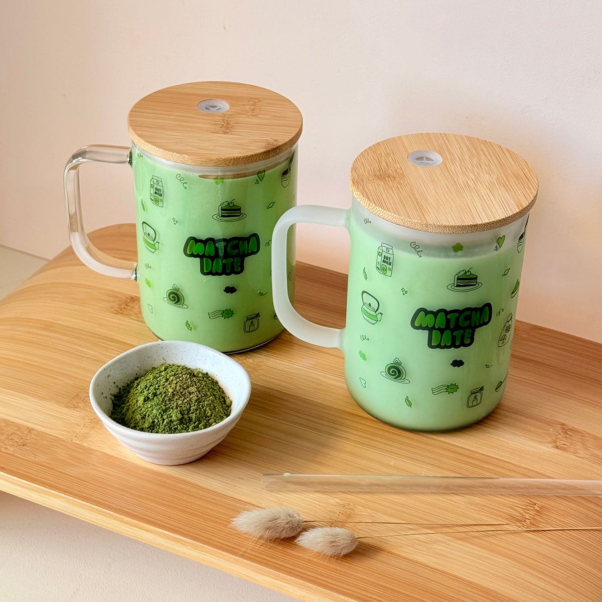 Mug + Bamboo Lid - Matcha Date